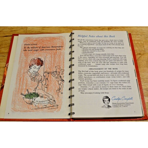 First Edition Cooking with Soup A Campbell Cookbook 1965 Spiral Bound Hardcover - Picture 4 of 9